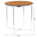 Стол журнальный SIGNAL CRYSTAL B дымчатый янтарь/серебряный, d55